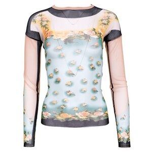 Jean Paul Gaultier Soleil Supreme Flower Floral Sheer Top